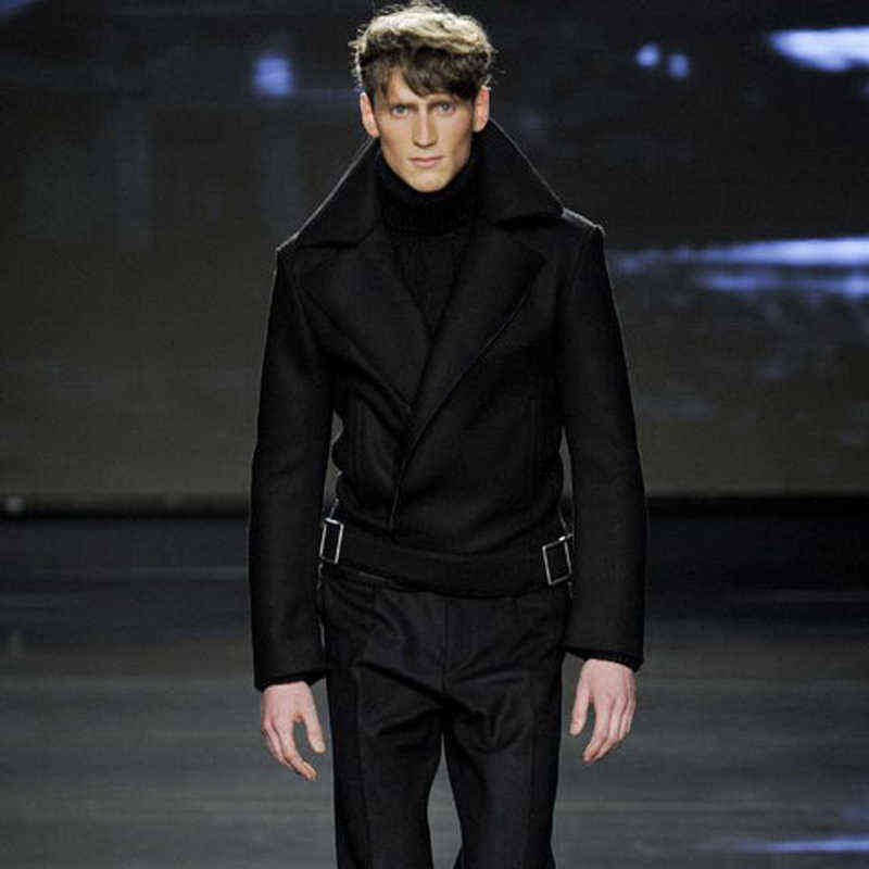 Men's woolen jacket autumn and winter show locomotive short business slim casual woolen coat jacket 211122