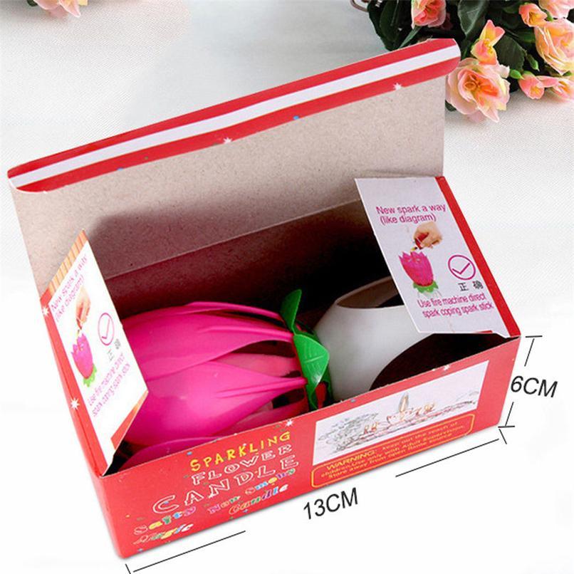 Birthday Cake Music Candles Rotating Lotus Flower Christmas Festival Decorative Music Wedding Party Decorat qylXyV3178293