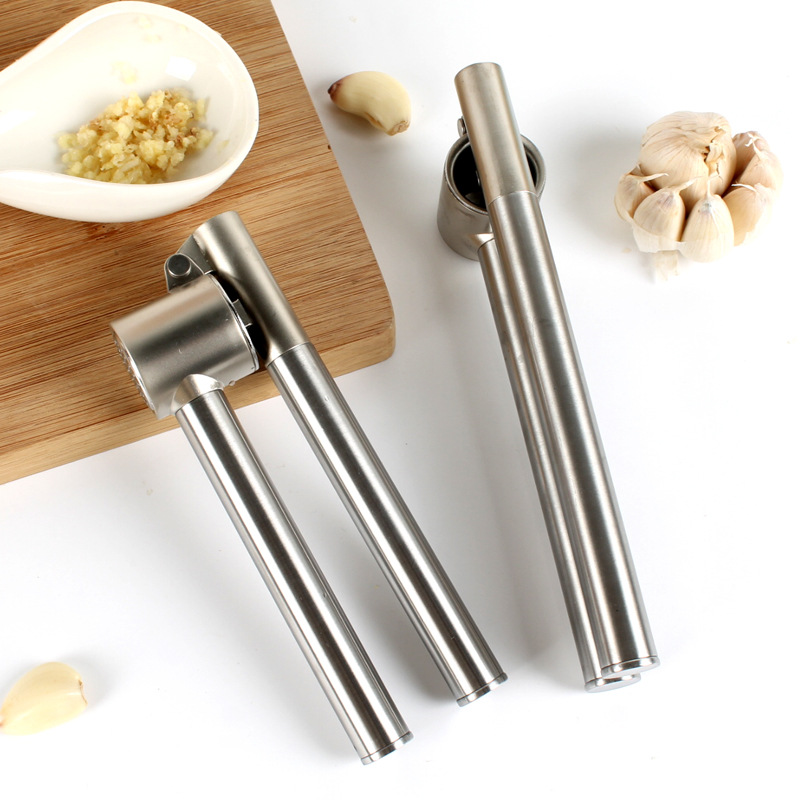Garlic Press Mincer Cooking Utensils 304 Stainless Steel Crusher Peeler Set Detachable Heavy-duty Rust Proof Extracts More Paste