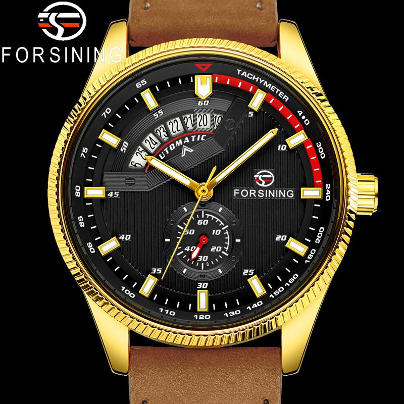 Wristwatches FORSINING Automatic Mechanical Men Wristwatch Sport Calendar Genuine Leather Male Clock Top Gold Man Watch 8230, Fs823002 without box
Wristwatches FORSINING Automatic Mechanical Men Wristwatch Sport Calendar Genuine Leather Male Clock Top Gold Man Watch 8230, Fs823002 without box