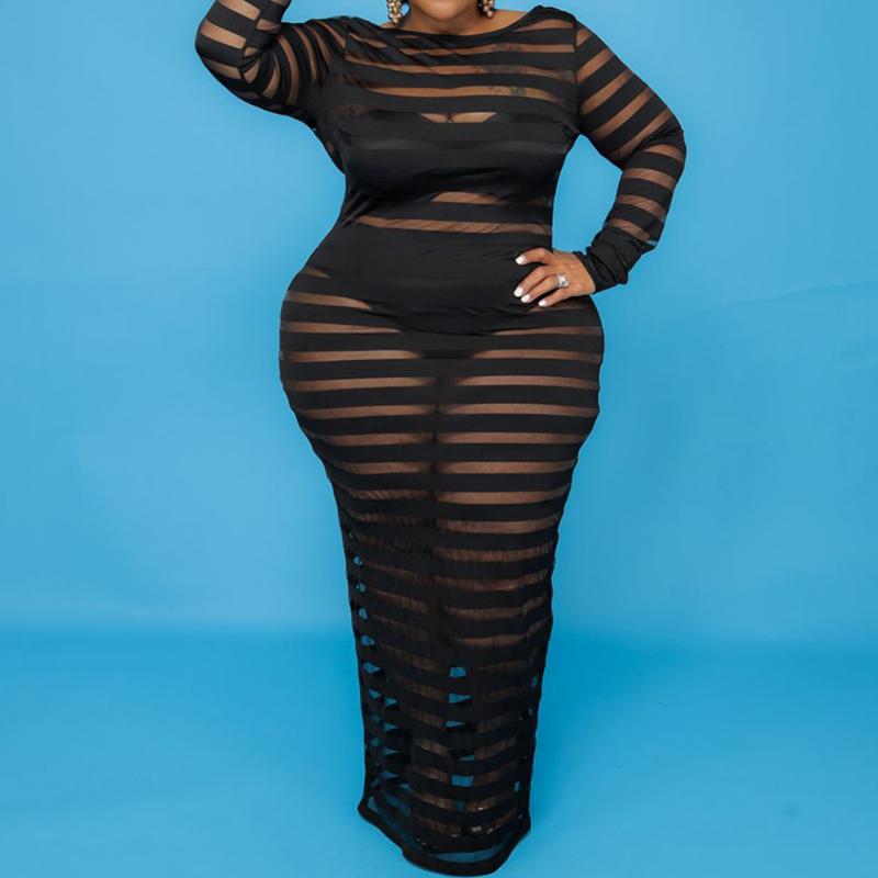 Plus Size Dresses Clothing Sexy Women's Breathable See Through Mesh Stitching Backless Solid Color Stretch Evening Maxi Dress Wholesale, Black
Plus Size Dresses Clothing Sexy Women's Breathable See Through Mesh Stitching Backless Solid Color Stretch Evening Maxi Dress Wholesale, Black