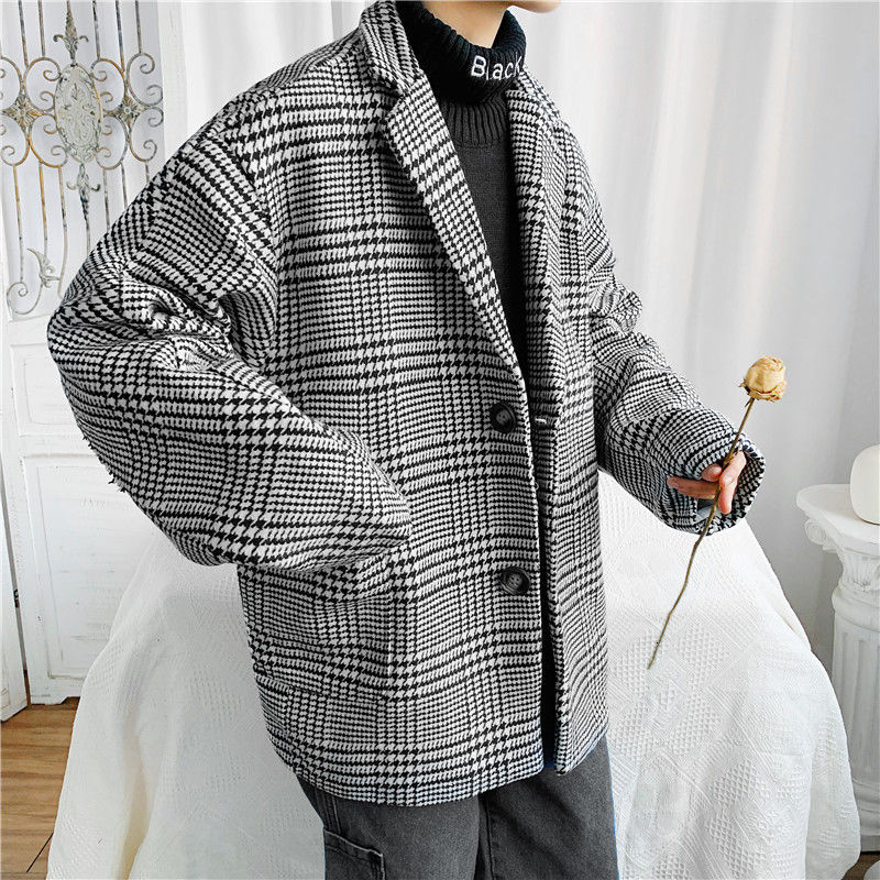 2021 New Korean Plaid Men's Fashion Retro Casual Short Coat Men Streetwear Loose Autumn Oversize Woolen Jacket Mens -2xl Pibp, As shown in figure
2021 New Korean Plaid Men's Fashion Retro Casual Short Coat Men Streetwear Loose Autumn Oversize Woolen Jacket Mens -2xl Pibp, As shown in figure