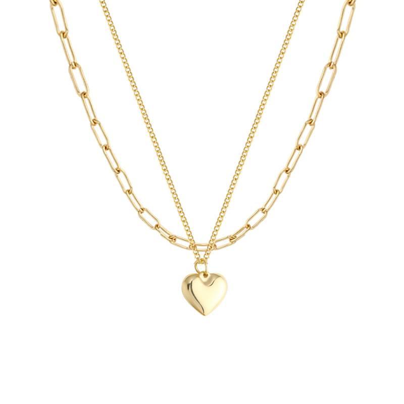 Pendant Necklaces 2021 Trendy Brief Multilevel Round Heart Necklace Alloy Choker For Women Accessories Fashion Jewellery