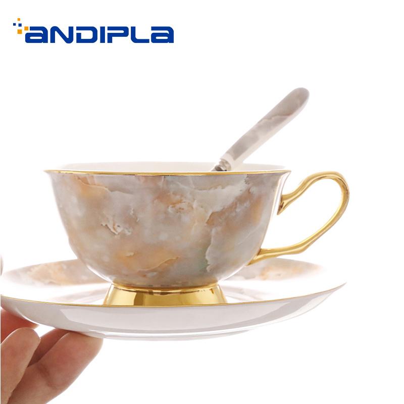 200ML Creative High-end Gold Handgrip Bone china Coffee Milk Cup with Saucer Kit Drinkware Marble Texture Ceramic Black Mugs
200ML Creative High-end Gold Handgrip Bone china Coffee Milk Cup with Saucer Kit Drinkware Marble Texture Ceramic Black Mugs
