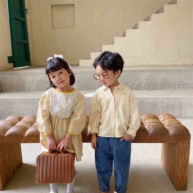 Cute baby girls lacework dot long sleeve casual dress Brother and sister clothes 210708, Black dot shirt
Cute baby girls lacework dot long sleeve casual dress Brother and sister clothes 210708, Black dot shirt
