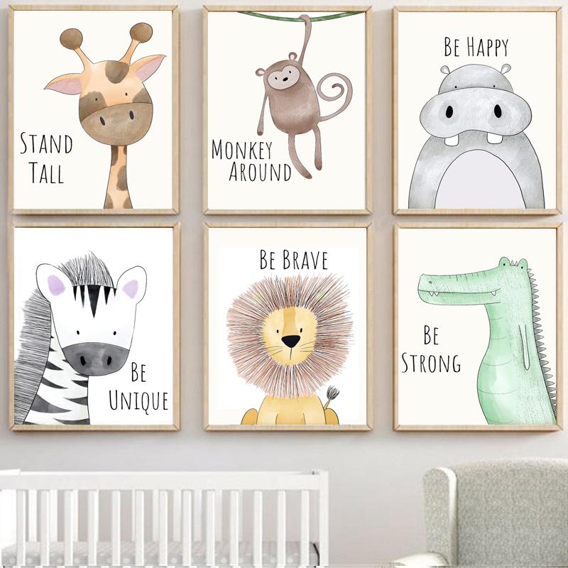 Paintings Cute Cartoon Animal Poster Decorative Picture Be Brave Strong Children's Room Kindergarten Canvas Painting Wall Art Prints
Paintings Cute Cartoon Animal Poster Decorative Picture Be Brave Strong Children's Room Kindergarten Canvas Painting Wall Art Prints