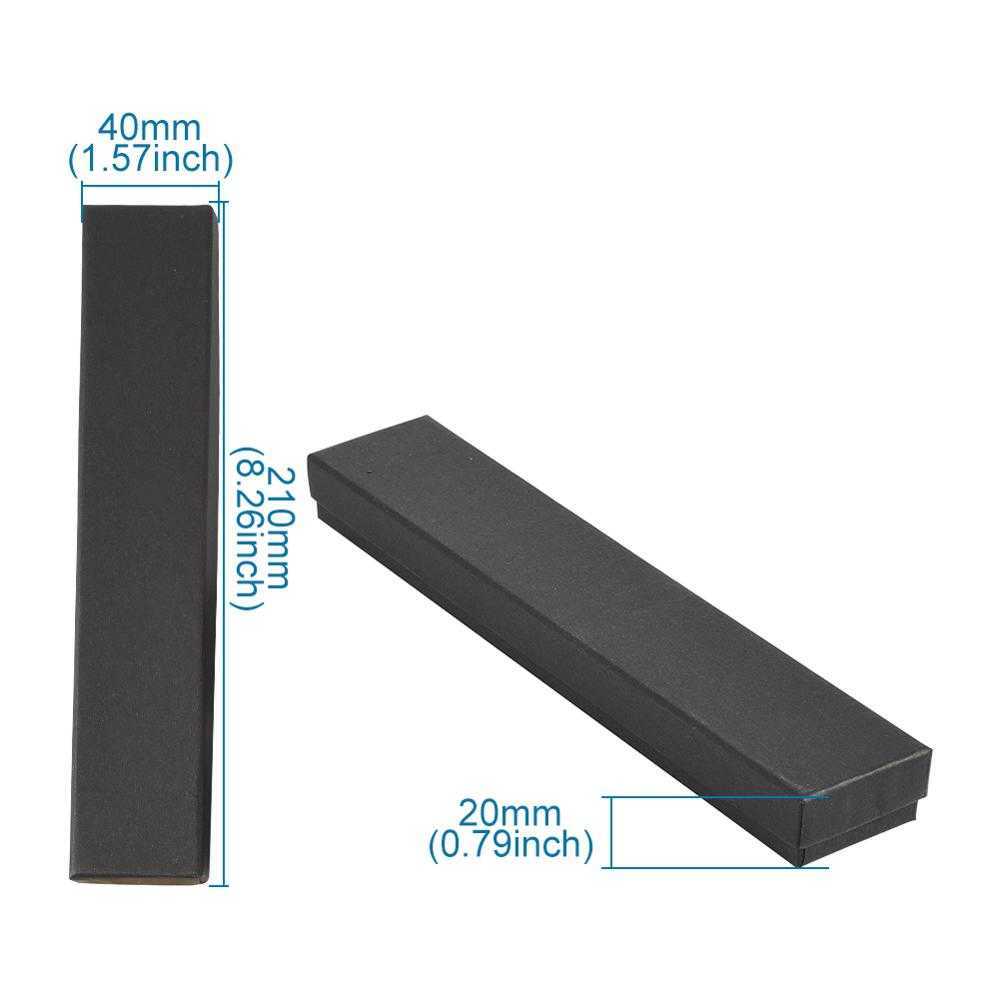 12 pcs 21x4x2cm Rectangle Cardboard Jewelry Set Box for Ring Necklace gift boxes for jewellery packaging with Sponge inside F70 216172024