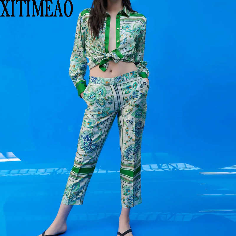 Za Spring Summer Women Retro Printing Simple Style Long Sleeve Shirt And High Waist Casual Pants Chic Tops XITIMEAO 210602, Trousers
Za Spring Summer Women Retro Printing Simple Style Long Sleeve Shirt And High Waist Casual Pants Chic Tops XITIMEAO 210602, Trousers