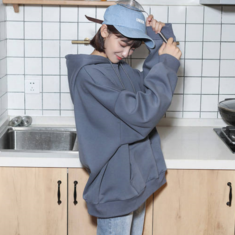 Pullovers korean style oversize Hoodies Women long Sleeve plus size Loose clothes Chic Simple Harajuku Hip-hop Sweatshirts 201201
