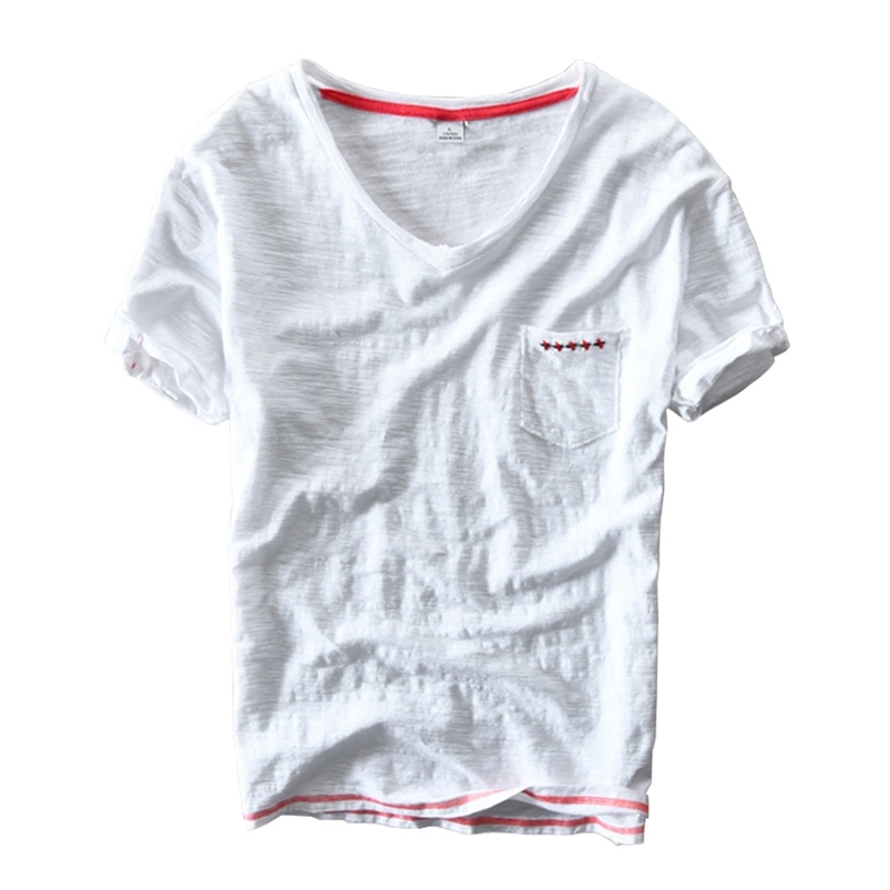 Summer 95% Cotton T-shirt Men V-neck Solid Color Casual T Shirt Basic Tees Plus Size Short Sleeve Tops Y2510 210722, Gray
Summer 95% Cotton T-shirt Men V-neck Solid Color Casual T Shirt Basic Tees Plus Size Short Sleeve Tops Y2510 210722, Gray