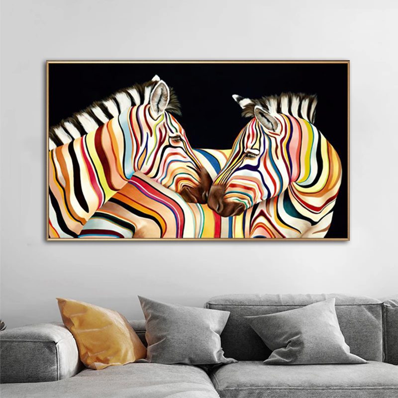 Watercolor Zebra Poster Canvas Prints Wall Painting Wall Art Pictures For Living Room Animal Modern Home Decor Colorful Cuadros