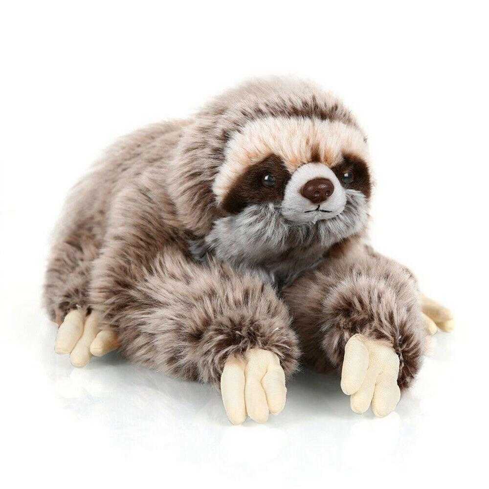 

35 Cm Premium Three Toed Sloth Real Life Plush Toy Stuffed Animals Soft Plush Sloth Critters Children Gifts Doll Birthday Q0727, Sloth plush