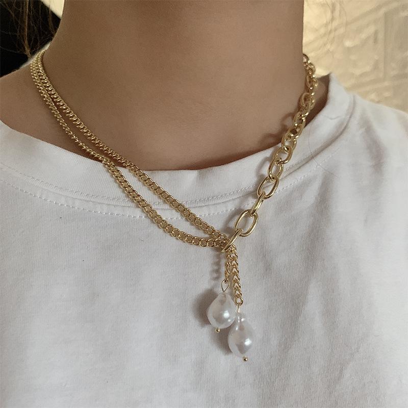 Pendant Necklaces Origin Summer French Vintage Simulation Pearl Necklace For Women Femme Gold Asymmetry Chunky Chain Jewellery
Pendant Necklaces Origin Summer French Vintage Simulation Pearl Necklace For Women Femme Gold Asymmetry Chunky Chain Jewellery
