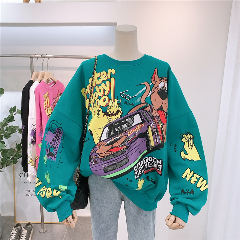 Women Hoodies sweatshirt Oversized Streetwear Sweatshirt Harajuku Kawaii Anime Hoodie Winter Cool Pullover Casual White Top 201028