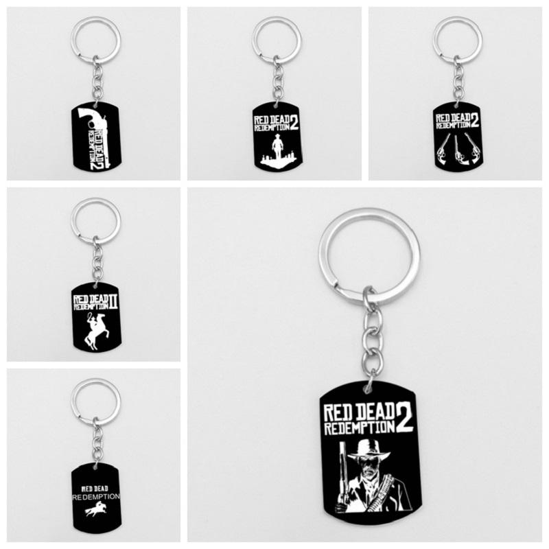 Keychains Game Red Dead Redemption 2 Keychain Black Stainless Steel Square Pendant Souvenir Chaveiro Jewelry For Men Women
Keychains Game Red Dead Redemption 2 Keychain Black Stainless Steel Square Pendant Souvenir Chaveiro Jewelry For Men Women