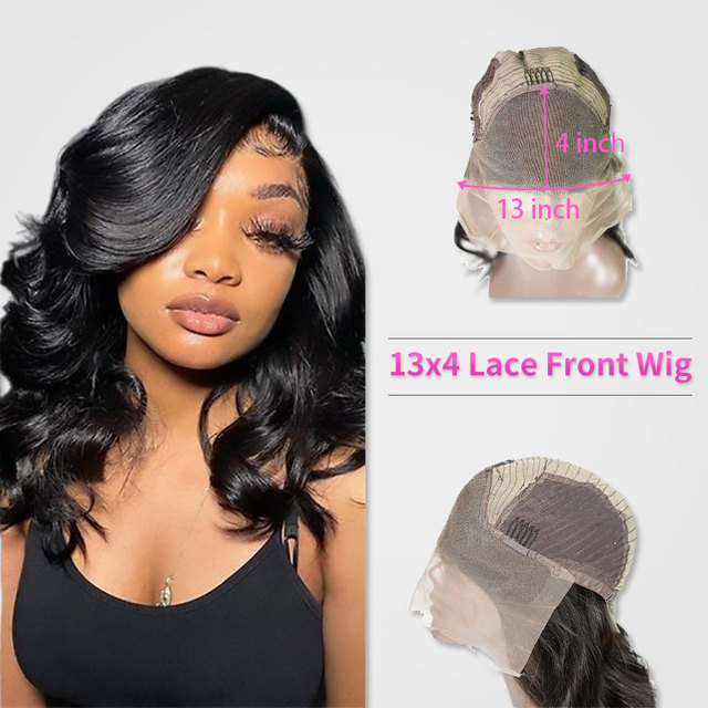 Body Wave Human Hair Wig Side Part shoulder length Bob Brazilian wavy Lace Front Remy Wigs With Baby Hair 180 Pre Plucked