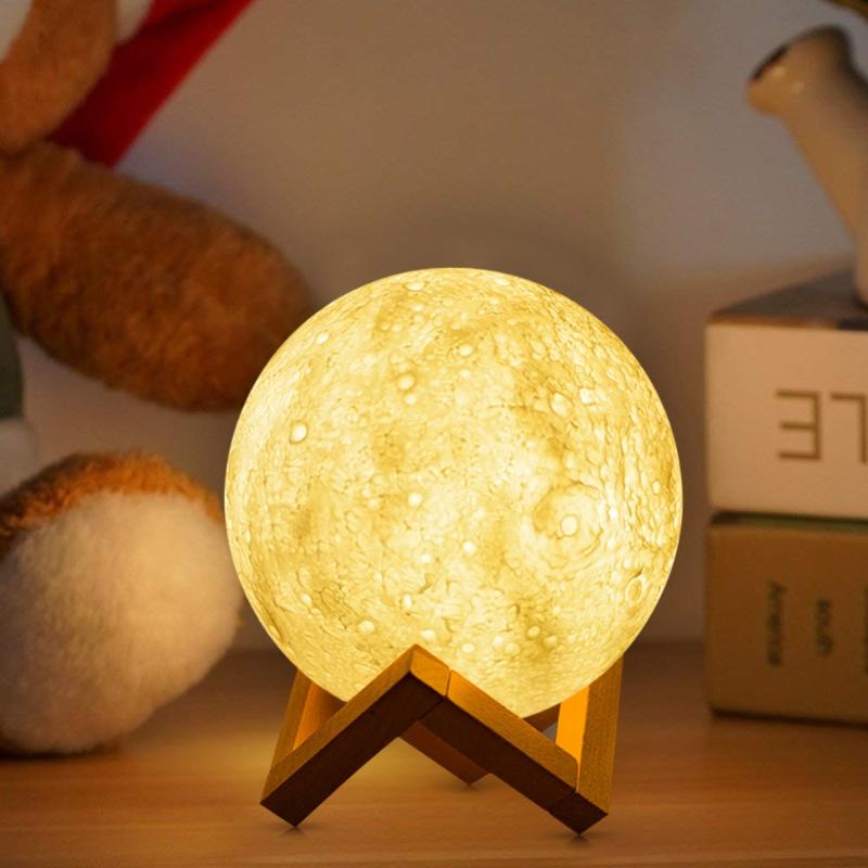 Night Lights Moon LED Light 3D Print Moonlight Lamp 3 Colors Change Brightness Adjust Table Desk USB Charge Decoration
Night Lights Moon LED Light 3D Print Moonlight Lamp 3 Colors Change Brightness Adjust Table Desk USB Charge Decoration