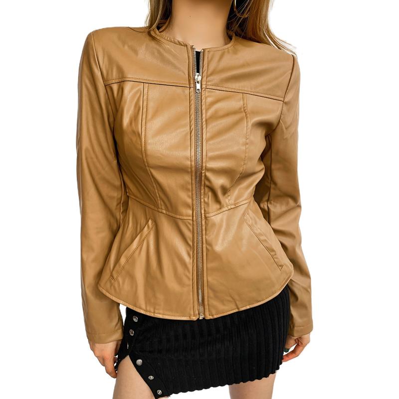 Women' Jackets Women Leather Jacket Zip Up Solid Color Long Sleeve Autumn Casual Coat Tops Cardigans With Pockets, Multi
Women' Jackets Women Leather Jacket Zip Up Solid Color Long Sleeve Autumn Casual Coat Tops Cardigans With Pockets, Multi