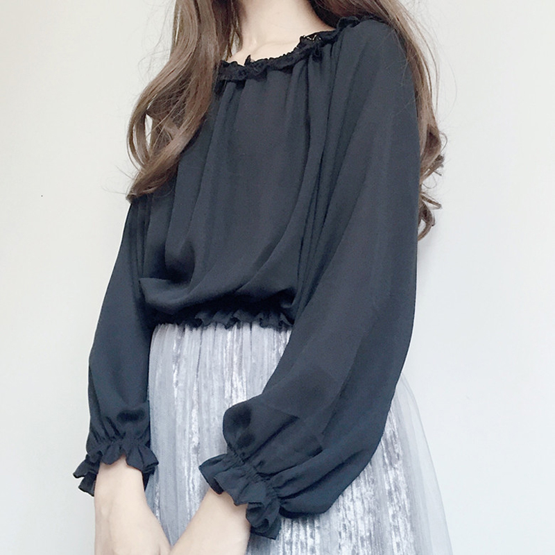 2021 New Harajuku Lolita Long Black Sleeve Women's Blouse Fall Korean Lace Lantern Sleeves Chiffon Schoolgirl Shirt Dvga
2021 New Harajuku Lolita Long Black Sleeve Women's Blouse Fall Korean Lace Lantern Sleeves Chiffon Schoolgirl Shirt Dvga