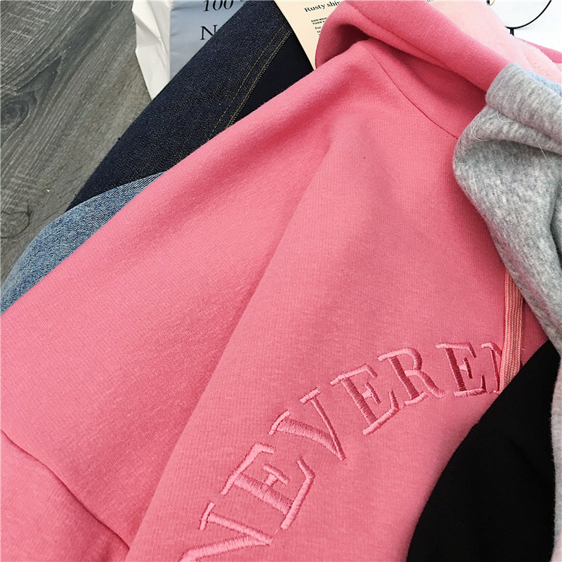New Spring Autumn Harajuku Hoodies Women Large Size Leisure Letter Printed Hooded Pullover Soft Cotton Ladies Sweatshirts 201112