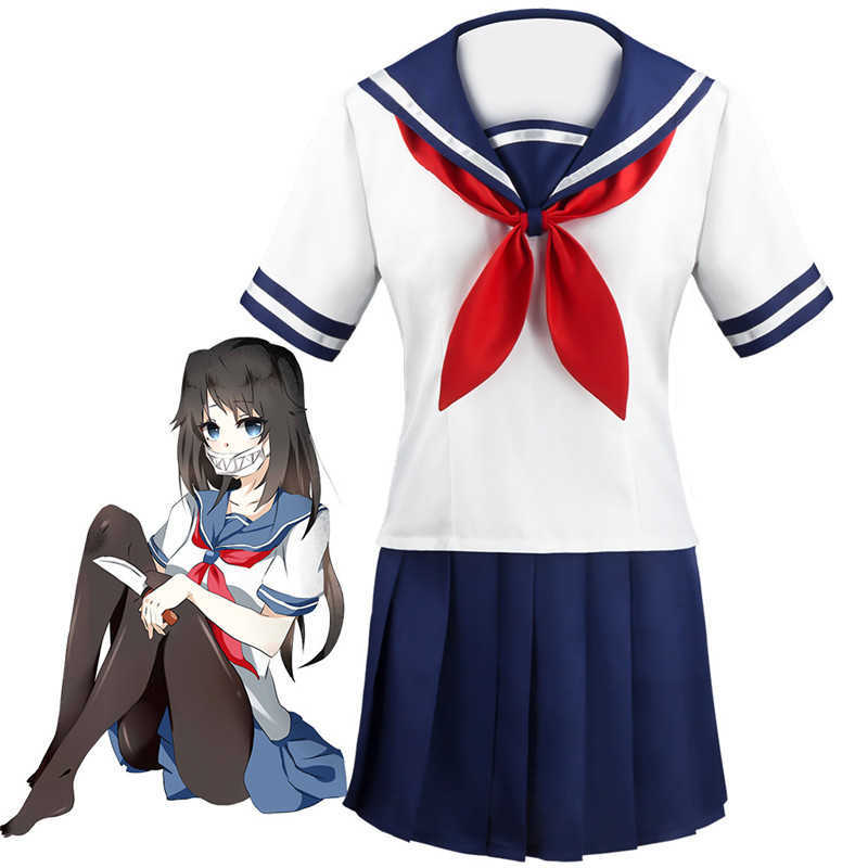 Yandere Simulator Ayano Aishi Cosplay Costume Game Uniform Chan JK Women Outfit Sailor Suit Full Set Girls Y0913