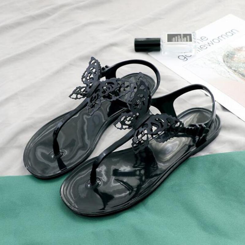 Cuddly Summer Green Slides Brazilian 3D Butterfly Women Sandals Crystal Jelly Shoes Lady Beach Flip Flops Sandalias Mujer fa270