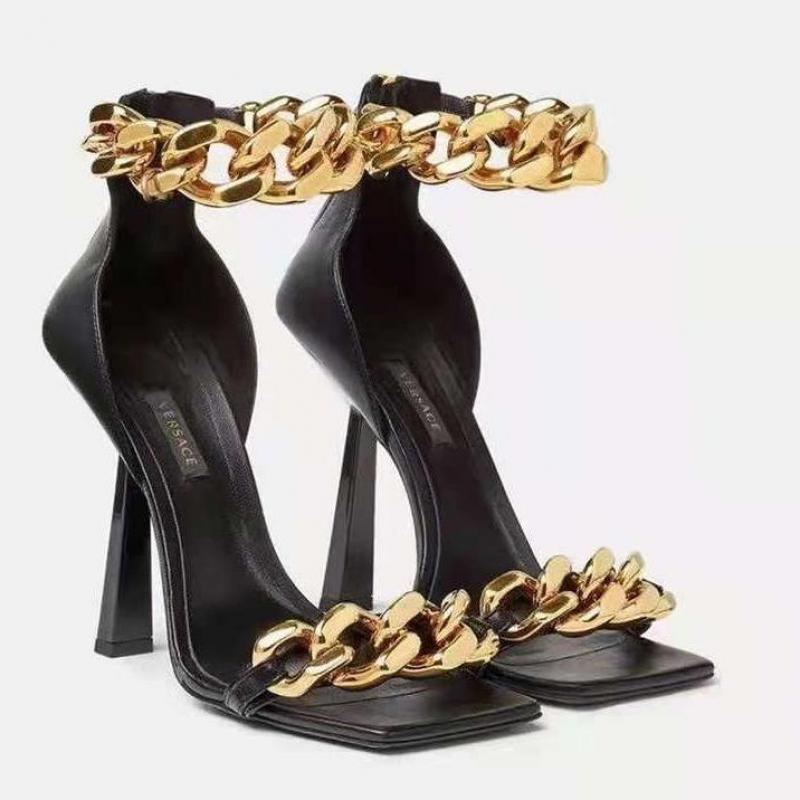 Sandals Summer Shoes Metal Party Fashion Square Head Cross Lace Women's Sexy High Heels Chain, Beige
Sandals Summer Shoes Metal Party Fashion Square Head Cross Lace Women's Sexy High Heels Chain, Beige