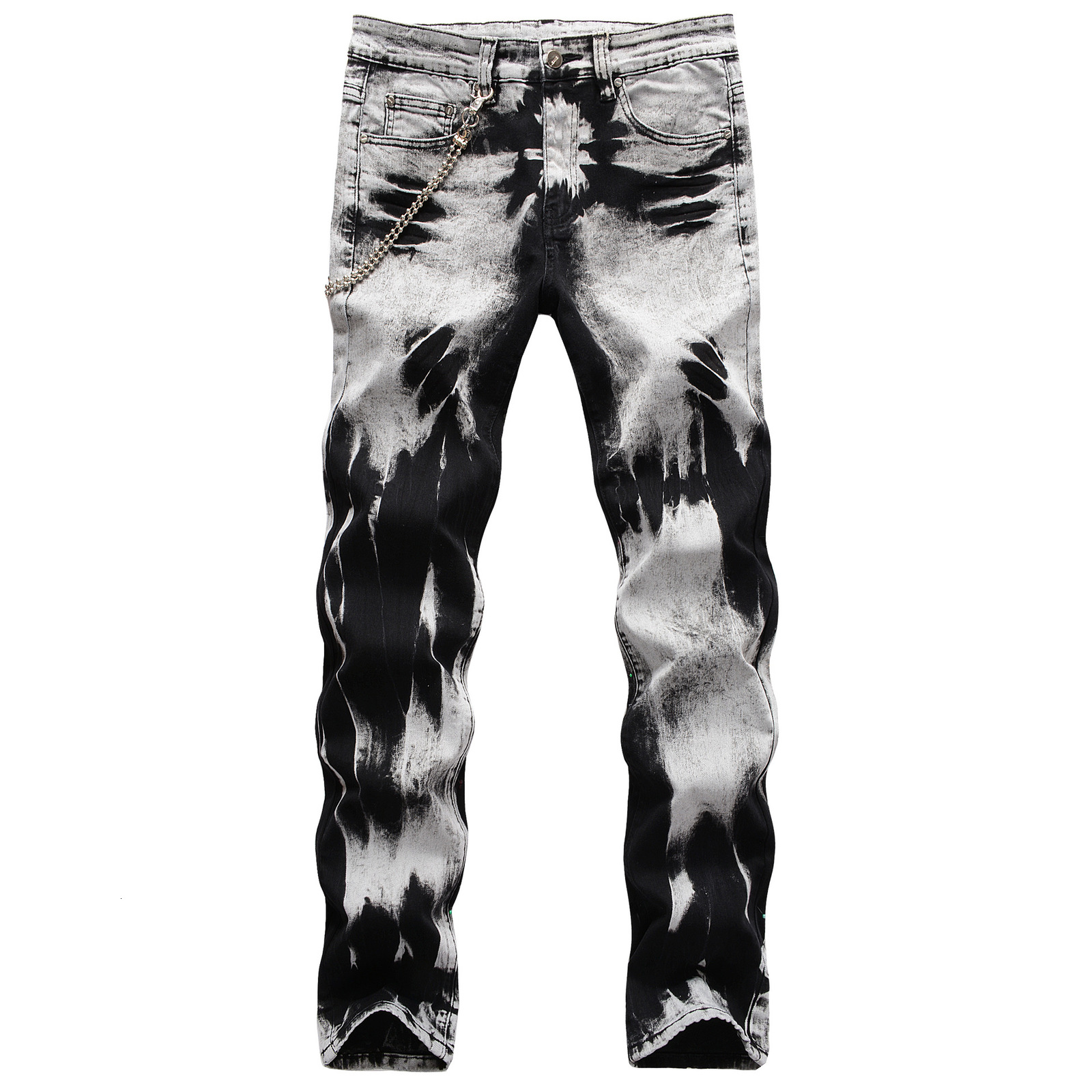 2021 New Summer Men's Male Trousers Street Style Fried Snowflake Retro Hanging Chain Decoration Stretch Slim Jeans Denim Pants 1075 Y4s5, Beige
2021 New Summer Men's Male Trousers Street Style Fried Snowflake Retro Hanging Chain Decoration Stretch Slim Jeans Denim Pants 1075 Y4s5, Beige