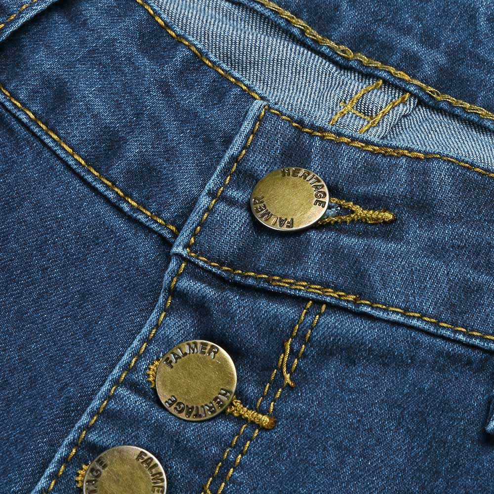 High Waist Women Jeans Buttons Female Pant Slim Elastic Plus Size Stretch Jeans Plus Size Denim Blue Skinny Pencil Pant #YL10 210222