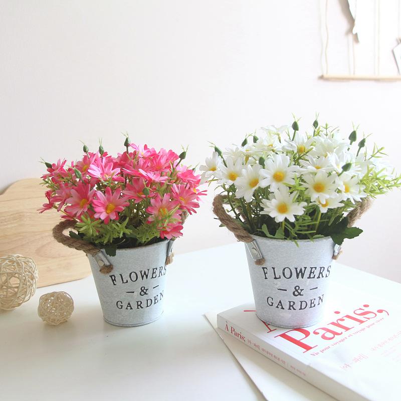 Artificial Plant American Little Daisy Iron Bucket Artificial Flower Bonsai Set Living Room Decoration, Blue
Artificial Plant American Little Daisy Iron Bucket Artificial Flower Bonsai Set Living Room Decoration, Blue