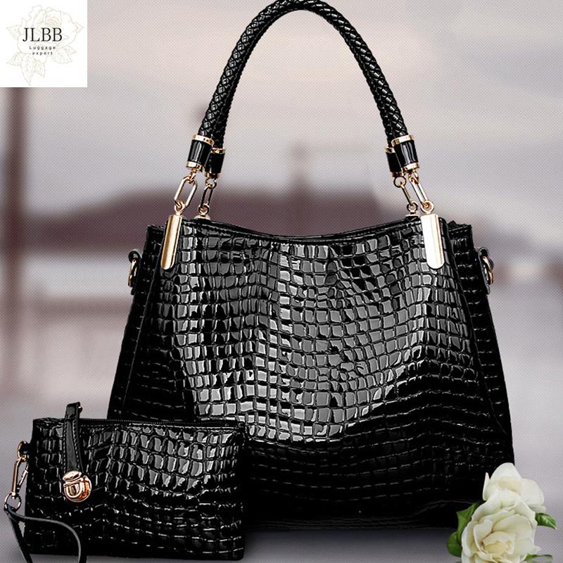 2Pcs Women luxury Handbag Zip Shoulder Bags For Women 2021 Soft Crocodile Pattern Leather Portable Shopping Totes bolso mujer, Black
2Pcs Women luxury Handbag Zip Shoulder Bags For Women 2021 Soft Crocodile Pattern Leather Portable Shopping Totes bolso mujer, Black