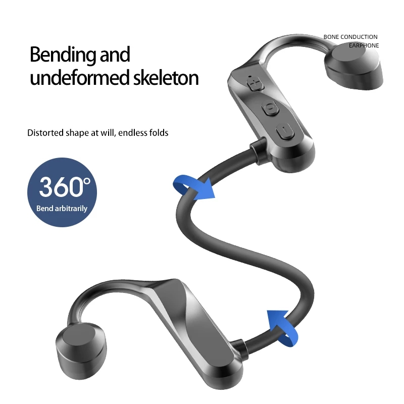 K69 Sound Conduction Bluetooth Earphones Wireless Sports Waterproof Headphones Handsfree Safe for Running Exercise Fitness