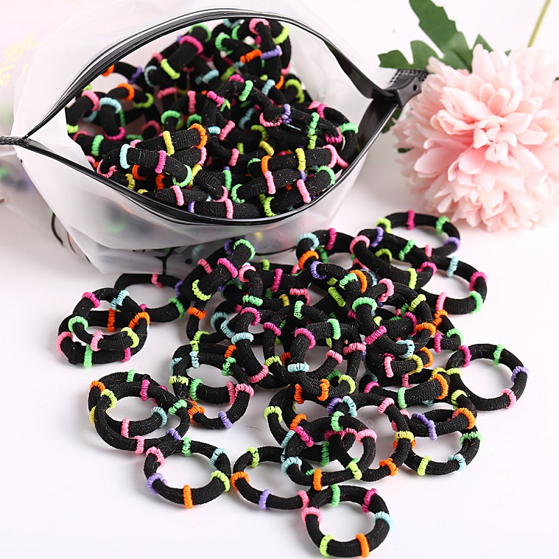 Kids Candy Color Elastic Headband Rope Children Rubber Bands Seamless Circle Scrunchy Hair Accessories RRB7765 Free shipping