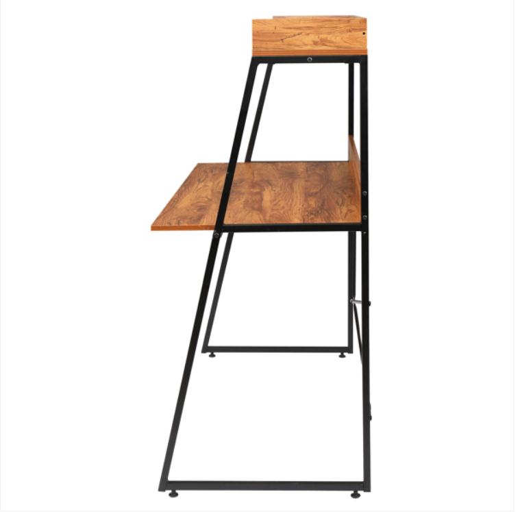 Sales!!! School Supplies Wholesales 120cm Vintage Color Particleboard With Triamine On The Table Shelf Layer Computer Desk
