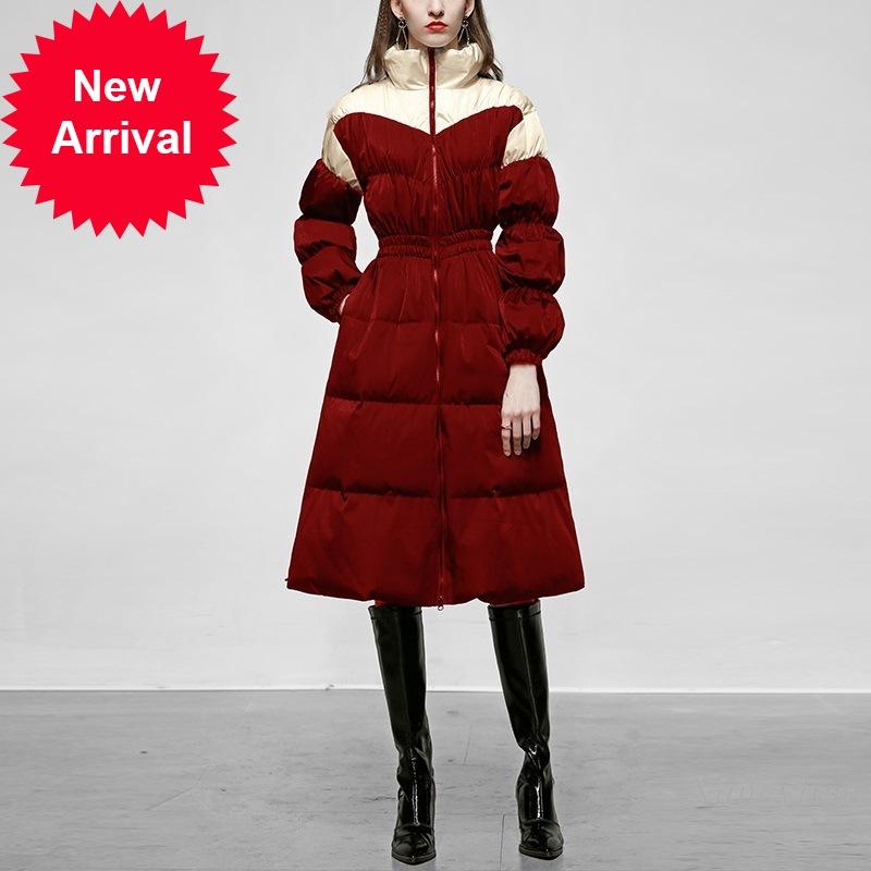 Women's Trench Coats Down Winter Coat For Women Fashion Color Contrast Waist-Tight Pleating Slimming Long White Duck Windbreaker Streetwear, Tan;black
Women's Trench Coats Down Winter Coat For Women Fashion Color Contrast Waist-Tight Pleating Slimming Long White Duck Windbreaker Streetwear, Tan;black