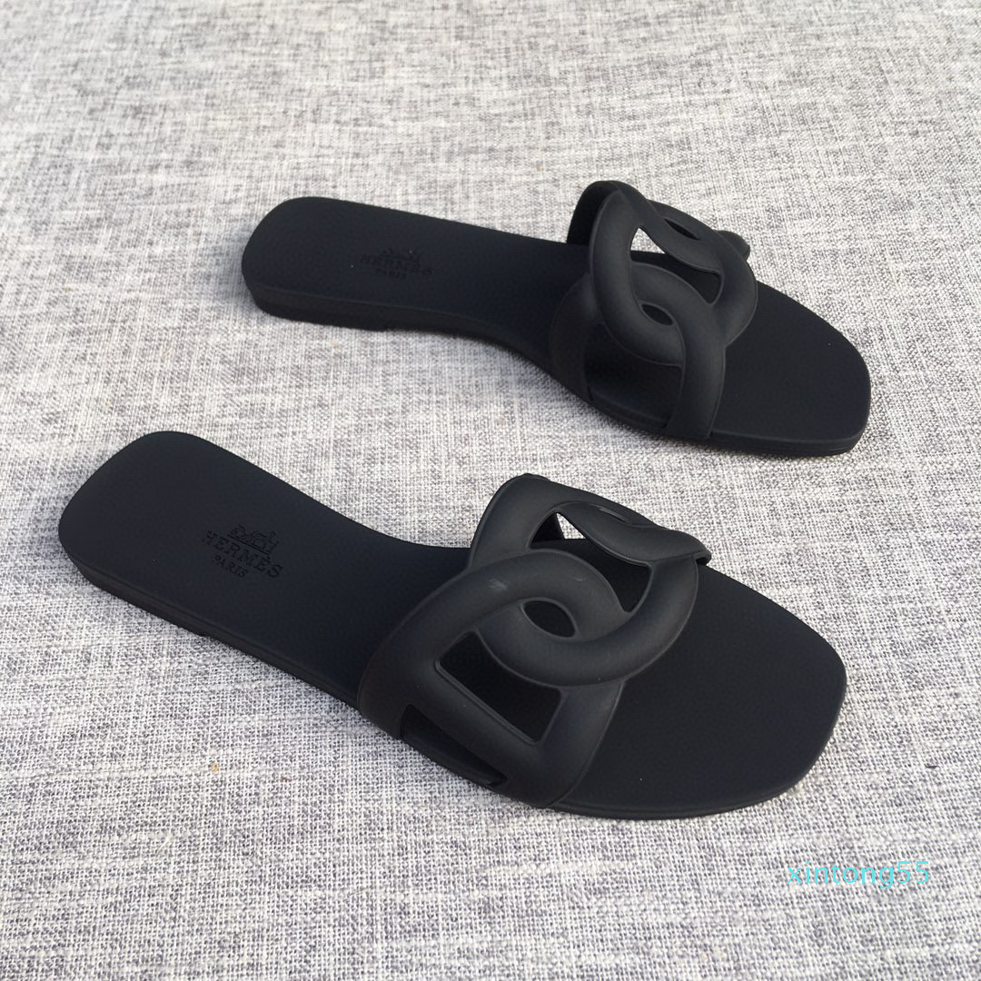 Designer Bikini Slides Women Oran Flat Slipper Ladies Cversized Chaine d'Ancre Motif Beach Mules Hazelnut Goatskin Sandals, Color 3
Designer Bikini Slides Women Oran Flat Slipper Ladies Cversized Chaine d'Ancre Motif Beach Mules Hazelnut Goatskin Sandals, Color 3