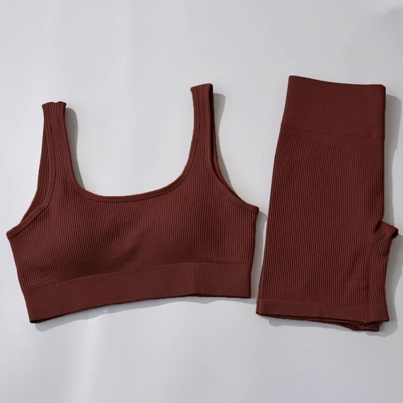 Yoga Outfit 2PCS Seamless Sets Women Gym Clothes Workout Active Wear Fitness Sports Bra And Biker Shorts Set Womens Outfits Summer