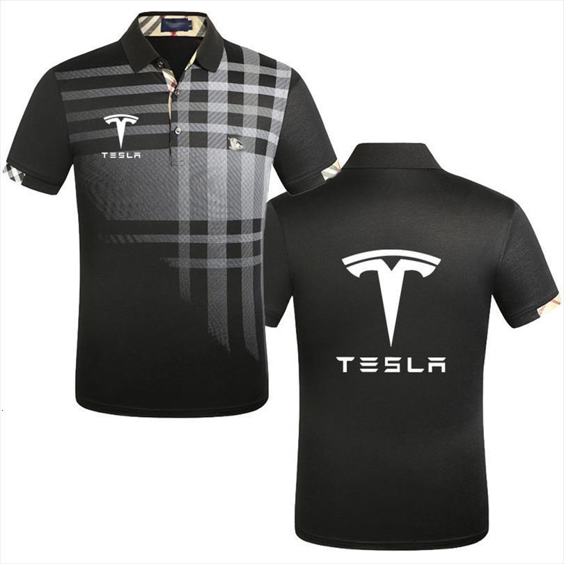 summer shirt short sleeve tee men polos tesla car print clothing cotton striped gradient top, White;black 
summer shirt short sleeve tee men polos tesla car print clothing cotton striped gradient top, White;black