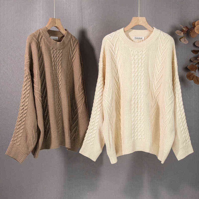 Colorfaith Winter Spring Women Sweaters Pullovers Minimalist Knitting Elegant Casual Loose Ladies Vintage Tops SW1161 211109