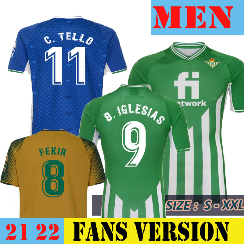 8 FEKIR REAL Betis Soccer Jersey 2021 2022 C.TELLO JUANMI CANALES IGLESIAS Men Kit Kids Set Goalkeeper GK Uniform 21/22 Football Shirt Commemorative Home Away Third, Home no patch
8 FEKIR REAL Betis Soccer Jersey 2021 2022 C.TELLO JUANMI CANALES IGLESIAS Men Kit Kids Set Goalkeeper GK Uniform 21/22 Football Shirt Commemorative Home Away Third, Home no patch