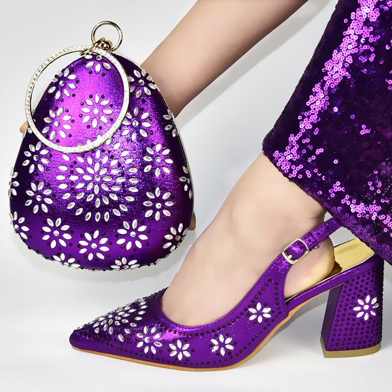 Dress Shoes Latest Design Wedding Women And Bag Set In Italy Italian African Party Pumps Buckle Strap