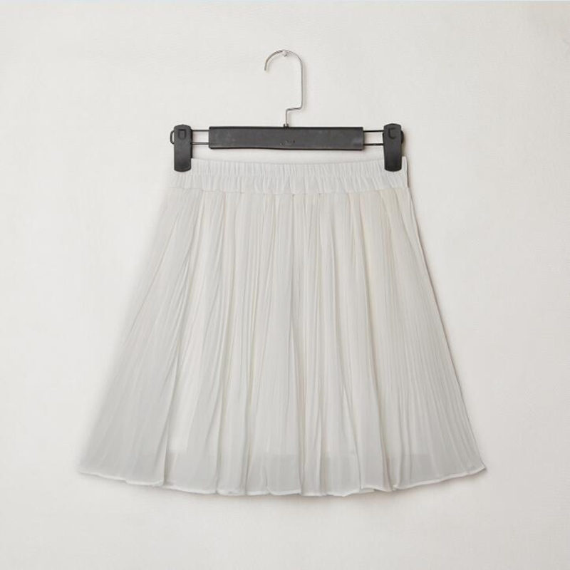 Short Chiffon Pleated Skirt Women Harajuku Summer White Tulle Mini Skirt Sexy Beach High Waist Skirt Ladies Skirts Faldas C6060 210309