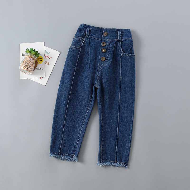 2-7 years high quality girl clothing set autumn fashion casual orange solid shirt + denim pant kid children 210615