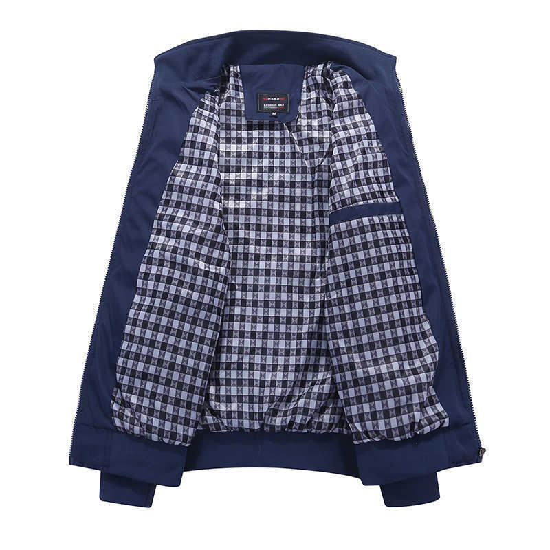 Autumn Jacket Men Spring Thin Casual Outerwear Retro Standing Collar Black Blue Business Coats Male College Vintage Jacket 210818