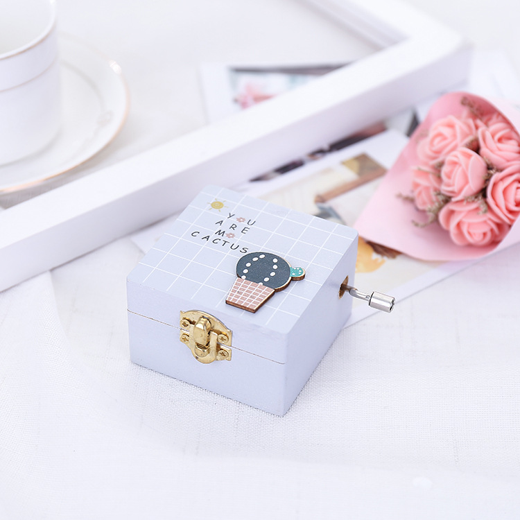 sic Box Solid Wooden With Mirror Hand Made Creative Cactus Design Craft Exquisite sical Gifts Free DHL Free shipping