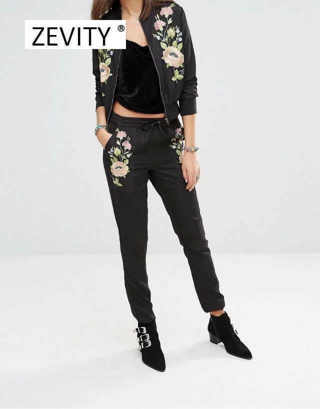Women Vintage Elegant Floral Embroidery Poclets Slim Pencil Pants Trousers Elastic Waist Bow Tied Quality Skinny Pants 210603, As pic
Women Vintage Elegant Floral Embroidery Poclets Slim Pencil Pants Trousers Elastic Waist Bow Tied Quality Skinny Pants 210603, As pic