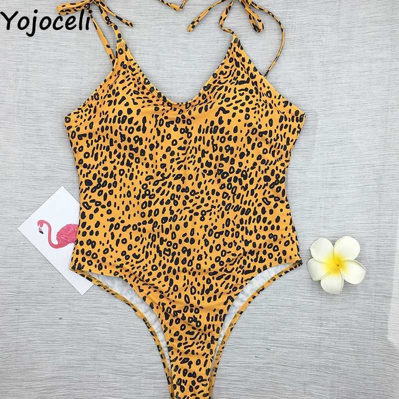 Yojoceli Elegant leopard print girls bikini suit Summer beach sexy swimming women tankini 210609