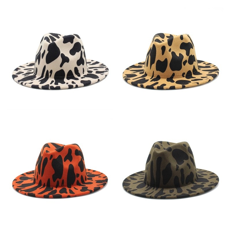 Cow styles Fedora Hat For Lady Woolen Church Cap Band Wide Flat Brim Jazz Hats Stylish Trilby Panama Caps Gift
Cow styles Fedora Hat For Lady Woolen Church Cap Band Wide Flat Brim Jazz Hats Stylish Trilby Panama Caps Gift