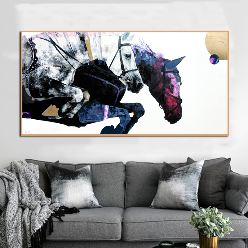 Abstract Horse Painting Animal Posters and Prints Canvas Art Wall Pictures for Living Room Home Decoration NO FRAME