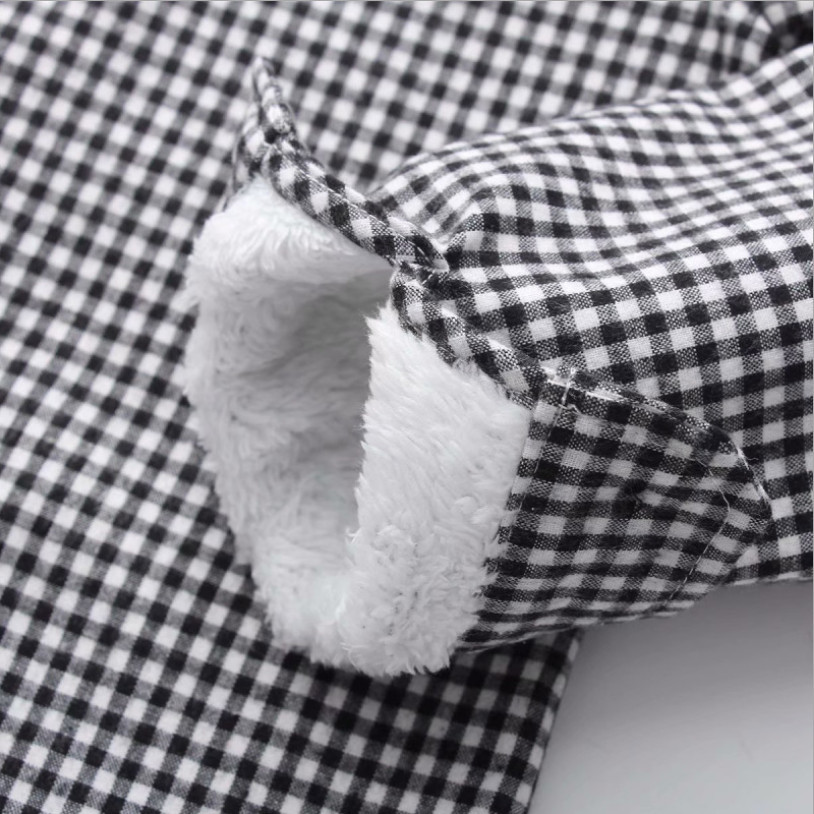 2021 New Korean Black and White Plaid Velvet Shirt Women Long Sleeve Warm Winter Thickening Blouse Tops Female Outerwears 210225
